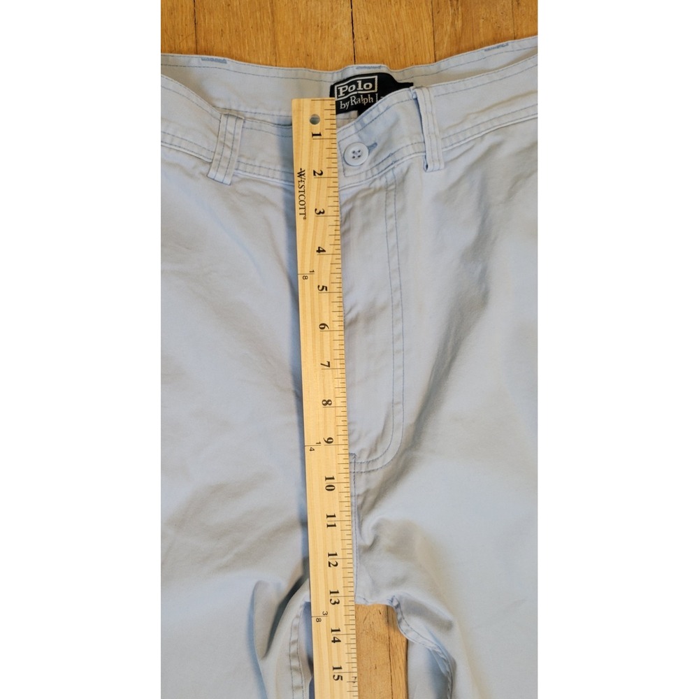 Polo Ralph Lauren Mens 35 Vintage Y2K Cargo Shorts 100% Cotton Light Blue - Picture 3 of 9